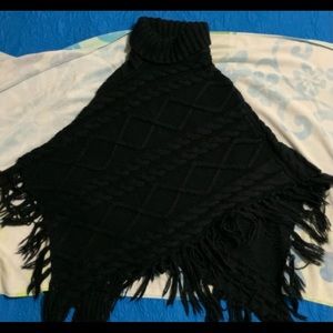 Forever21 Navy Blue Sweater Knit Poncho one size